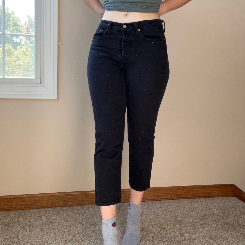 NWOT Levi’s Wedgie Straight Ankle Cut Black Jeans